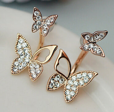 Manufacturers selling hanging butterfly earrings two wear fashion temperament Korean earrings fine jewelry for women