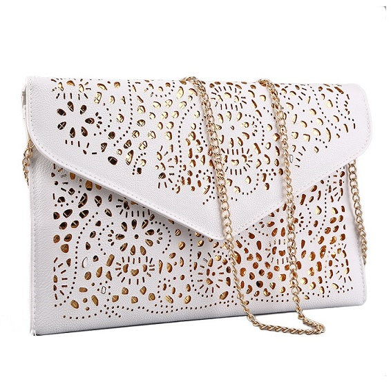 Hollow Out Shoulder Bags Crossbody Day Clutches Women Messenger Bag Ladies Handbags Vintage Style Chain Envelope Bag