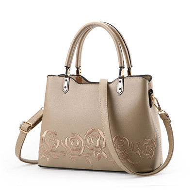 Luxury Women Leather Handbag Women Messenger Bag Female Leather Shoulder Bag Women's Embroidery Flower Handbag sac a main