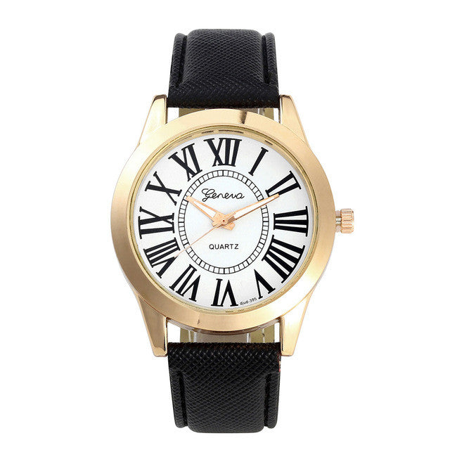 2017 Fashion Mens Watch Men PU Leather Geneva Watch Men Quartz-watch Wrist Watches For Male Clock relogio masculino