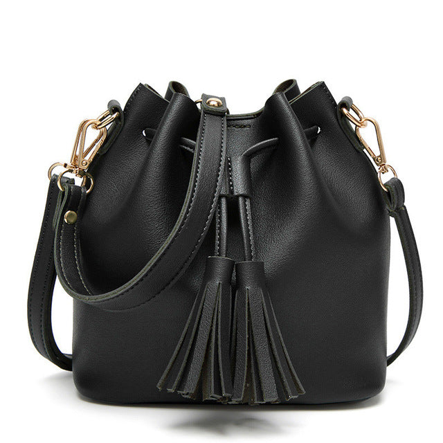 Huasign PU Leather Tassel Shoulder bag Cheap Crossbody bags Organizer Small Cute Bucket Bag Lady Messenger Women Feminina Bags