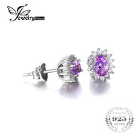Jewelrypalace Oval 1.5ct Princess Diana William Kate Middleton's Created Alexandrite Sapphire Stud Earrings 925 Sterling Silver