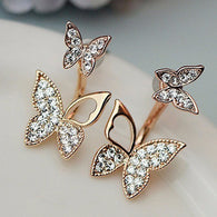 Manufacturers selling hanging butterfly earrings two wear fashion temperament Korean earrings fine jewelry for women