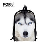 Cool Pet Dog Husky Children Backpack 3D Animal Printing Travel Daypack-isodeals