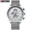CURREN Luxury Brand Quartz Watch Men's Sport Casual Business Stainless Steel Mesh band Quartz-Watch Fashion Gold Clock male Date