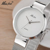 Miss Fox Silver Minimalist Watch Steel Slim Simple Style Ultra Thin Watch Waterproof-isodeals