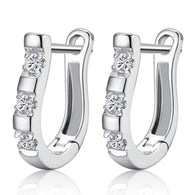 pendientes Luxury Upscale 925 Sterling Silver Earrings Harp Zircon Studs Horse Shoe Earrings Women brincos S-E03