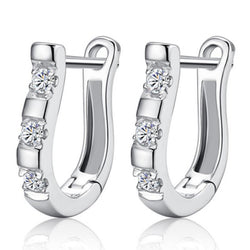 pendientes Luxury Upscale 925 Sterling Silver Earrings Harp Zircon Studs Horse Shoe Earrings Women brincos S-E03
