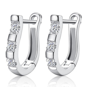 pendientes Luxury Upscale 925 Sterling Silver Earrings Harp Zircon Studs Horse Shoe Earrings Women brincos S-E03