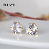 9 Color Hot Sale Heart Earring For Girl 8mm Crystal Stud Earrings Geometric Rhinestone Minimalist Women Jewelry PULATU BK668