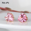 9 Color Hot Sale Heart Earring For Girl 8mm Crystal Stud Earrings Geometric Rhinestone Minimalist Women Jewelry PULATU BK668