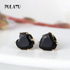 9 Color Hot Sale Heart Earring For Girl 8mm Crystal Stud Earrings Geometric Rhinestone Minimalist Women Jewelry PULATU BK668