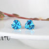 9 Color Hot Sale Heart Earring For Girl 8mm Crystal Stud Earrings Geometric Rhinestone Minimalist Women Jewelry PULATU BK668