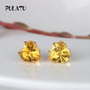 9 Color Hot Sale Heart Earring For Girl 8mm Crystal Stud Earrings Geometric Rhinestone Minimalist Women Jewelry PULATU BK668