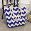 2017 New Summer Women Canvas bohemian style striped Shoulder Beach Bag Female Casual Tote Shopping Big Bag floral Messenger Bags