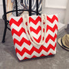 2017 New Summer Women Canvas bohemian style striped Shoulder Beach Bag Female Casual Tote Shopping Big Bag floral Messenger Bags