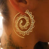 BeautyWay Ethnic Personality Round Spiral Drop Earrings Exaggerated Love Heart Whirlpool Gear Earrings for Women Jewelry 4198