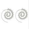 BeautyWay Ethnic Personality Round Spiral Drop Earrings Exaggerated Love Heart Whirlpool Gear Earrings for Women Jewelry 4198