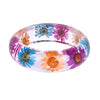 LIEBE ENGEL Transparent Resin Bracelet Bangle Dried Flower Red Leaf Love Bracelet Cuff For Women Best Gift Summer Jewelry 2017-isodeals