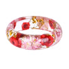 LIEBE ENGEL Transparent Resin Bracelet Bangle Dried Flower Red Leaf Love Bracelet Cuff For Women Best Gift Summer Jewelry 2017-isodeals