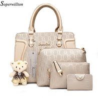 Soperwillton Women Bag Luxury Handbags Shoulder Patchwork Crossbody Messenger Women's Bag 4 Pieces Female Bolsa Feminina #1122