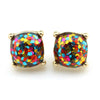 2016 Glitter Stud Earrings Women Jewelry Gold Kate New York Small Square Earrings Obsessed Party Earrings 14 Colors Option