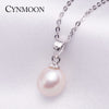 Simple and Trendy 8-9mm Fresh Water White Pearl Pendant Necklace for Mother Day Gift Fashion Women Silver Pearl Jewelry