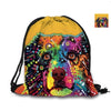 Australian Shepherd Drawstring Bag Cute Pet Dogs Custom Animal Backpack Border Collie Printed Double Sides For Woman School Girl