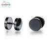 SUSENSTONE wholesale dropship a pair of earrings Stainless Punk Dumbbell Earring Men Women Studs titanium steel earrings #GH30