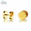 SUSENSTONE wholesale dropship a pair of earrings Stainless Punk Dumbbell Earring Men Women Studs titanium steel earrings #GH30