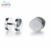 SUSENSTONE wholesale dropship a pair of earrings Stainless Punk Dumbbell Earring Men Women Studs titanium steel earrings #GH30