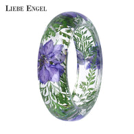LIEBE ENGEL Transparent Resin Bracelet Bangle Dried Flower Red Leaf Love Bracelet Cuff For Women Best Gift Summer Jewelry 2017-isodeals