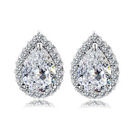 Jemmin Exquisite Sterling Silver Water Drop Crystal Earrings Fine Women Wedding Jewelry Stud Earring Gift Nickel Free