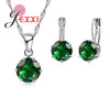 JEXXI Fashion Luxury CZ Jewelry Sets 925 Sterling Silver Earring+Pendant Necklace Set Women Anniversary Gifts