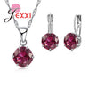 JEXXI Fashion Luxury CZ Jewelry Sets 925 Sterling Silver Earring+Pendant Necklace Set Women Anniversary Gifts