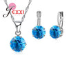 JEXXI Fashion Luxury CZ Jewelry Sets 925 Sterling Silver Earring+Pendant Necklace Set Women Anniversary Gifts