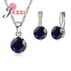 JEXXI Fashion Luxury CZ Jewelry Sets 925 Sterling Silver Earring+Pendant Necklace Set Women Anniversary Gifts