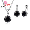 JEXXI Fashion Luxury CZ Jewelry Sets 925 Sterling Silver Earring+Pendant Necklace Set Women Anniversary Gifts