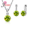 JEXXI Fashion Luxury CZ Jewelry Sets 925 Sterling Silver Earring+Pendant Necklace Set Women Anniversary Gifts