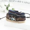 SOXY Multi-layer Adjustable Leather Beaded Bracelet Hand-Woven Men's Bracelet Bangles-isodeals