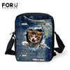 FORUDESIGNS Casual Women Handbag 3D Cat Cross-body Bags For Girls Child Small Shoulder Bag Kids Messenger Bag Mochilas Infantil