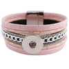 Newest Partnerbeads snap bracelets jewelry 8.26 inch PU leather bracelets fit 18-20mm-isodeals