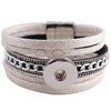 Newest Partnerbeads snap bracelets jewelry 8.26 inch PU leather bracelets fit 18-20mm-isodeals