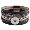 Newest Partnerbeads snap bracelets jewelry 8.26 inch PU leather bracelets fit 18-20mm-isodeals