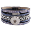 Newest Partnerbeads snap bracelets jewelry 8.26 inch PU leather bracelets fit 18-20mm-isodeals