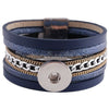 Newest Partnerbeads snap bracelets jewelry 8.26 inch PU leather bracelets fit 18-20mm-isodeals