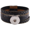 Newest Partnerbeads snap bracelets jewelry 8.26 inch PU leather bracelets fit 18-20mm-isodeals