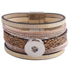 Newest Partnerbeads snap bracelets jewelry 8.26 inch PU leather bracelets fit 18-20mm-isodeals