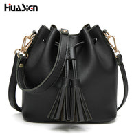 Huasign PU Leather Tassel Shoulder bag Cheap Crossbody bags Organizer Small Cute Bucket Bag Lady Messenger Women Feminina Bags