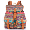 Sansarya New 2017 School Bag Bohemian Vintage Women Backpack Drawstring Printing Canvas Bagpack Sac a Dos Femme Rucksack Female